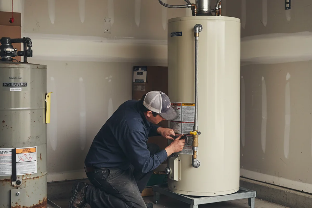 Water heater and shutoff valve replacement in Waterville