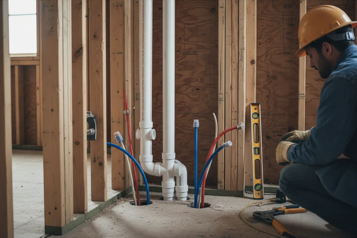 Drain and supply rough-in during Drain Cleaning in Waterville